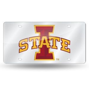 NCAA Laser Tag Silver License Plate - Iowa State